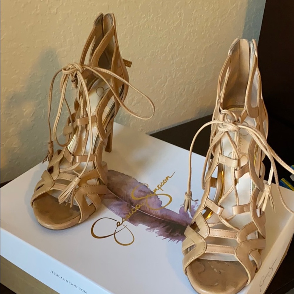 Jessica Simpson gladiator lace up high heel.